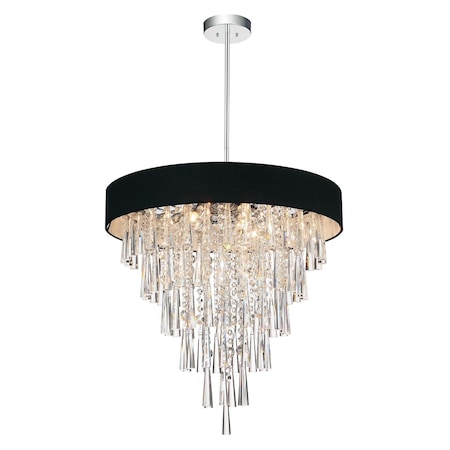 8 Light Drum Shade Chandelier With Chrome Finish